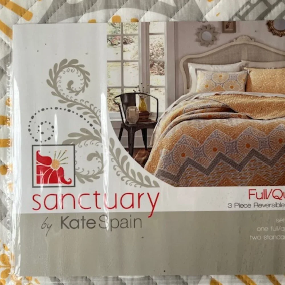 Sunnyside 3-Piece 100% Cotton Reversible Quilt Set – new - Picture 4 of 9